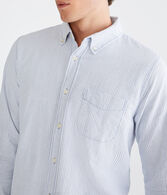 Long Sleeve Vertical Stripe Oxford Shirt