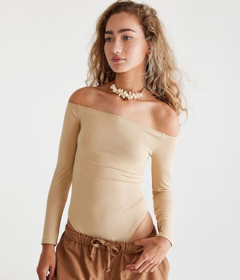 Long Sleeve Seriously Soft Sculpt Off-The-Shoulder Bodysuit Long Sleeve Seriously Soft Sculpt Off-The-Shoulder Bodysuit