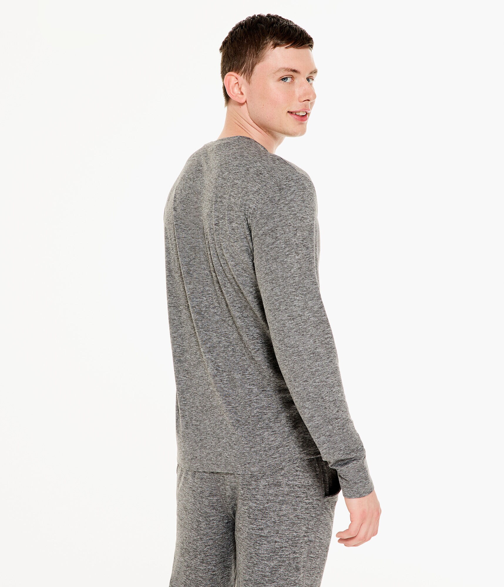 Long Sleeve Space-Dye Stretch Sleep Tee