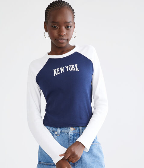 Long Sleeve New York Raglan Graphic Tee Long Sleeve New York Raglan Graphic Tee