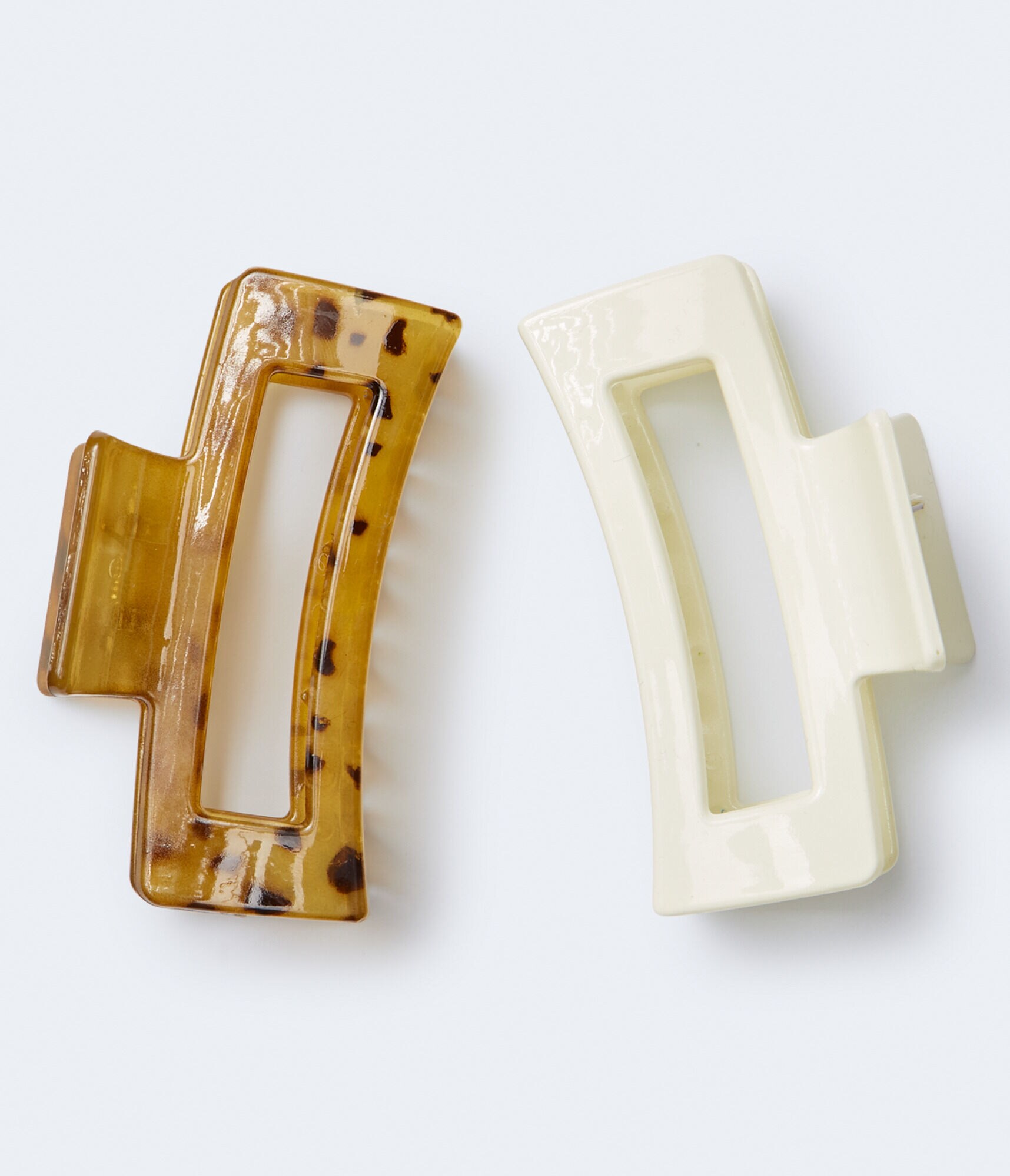 Open Rectangle Claw Hair Clip 2-Pack