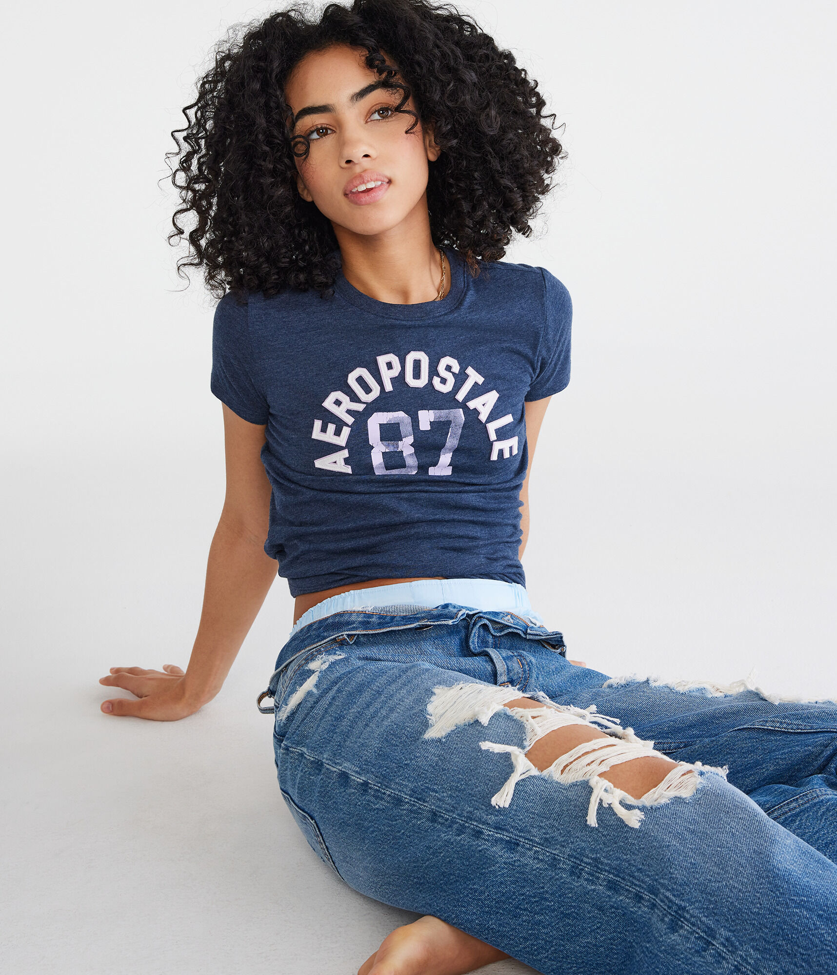 Aeropostale 87 Arch Appliqu&eacute; Graphic Tee