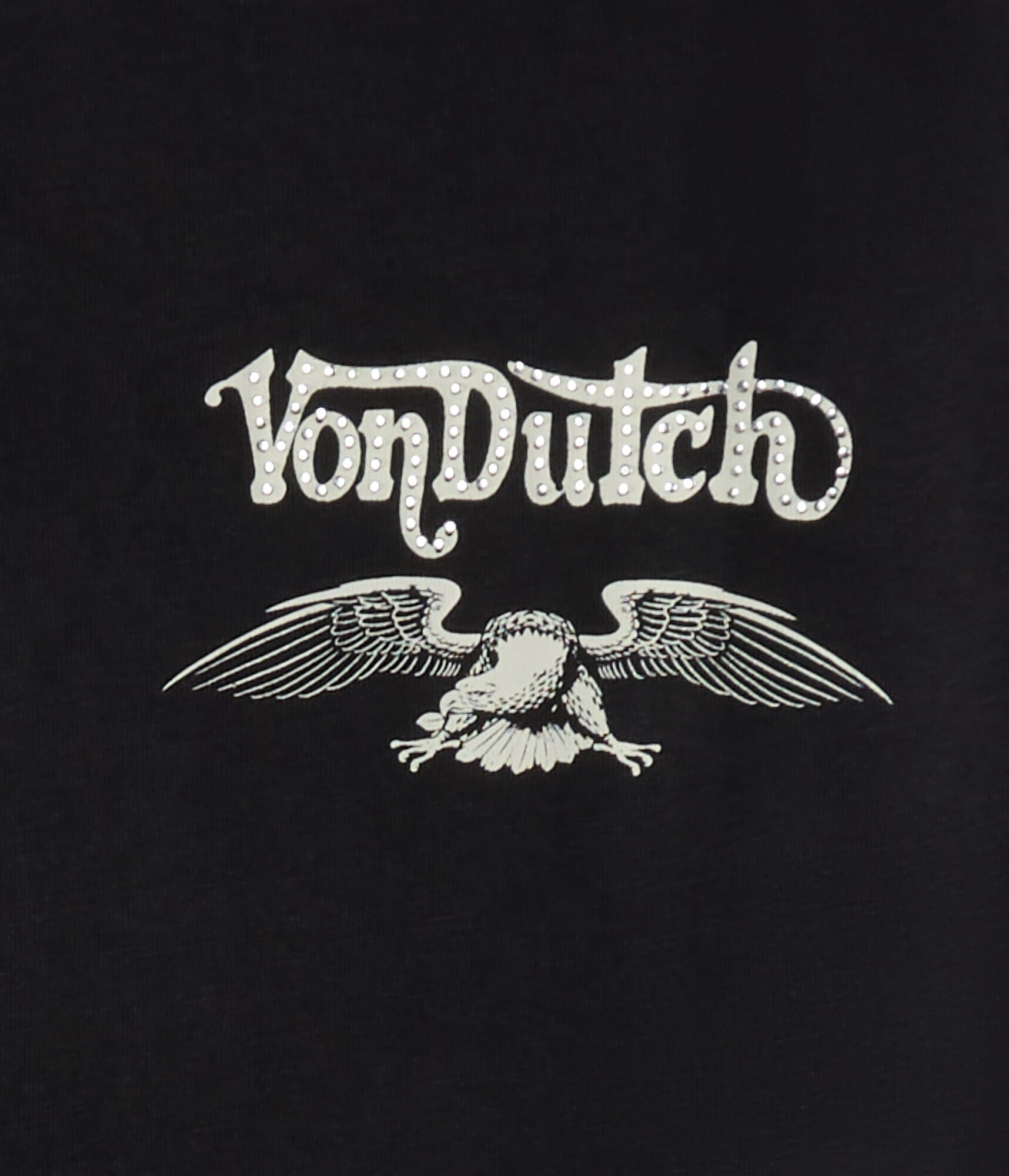 Von Dutch Motorcycles Rhinestone Relaxed Graphic Tee