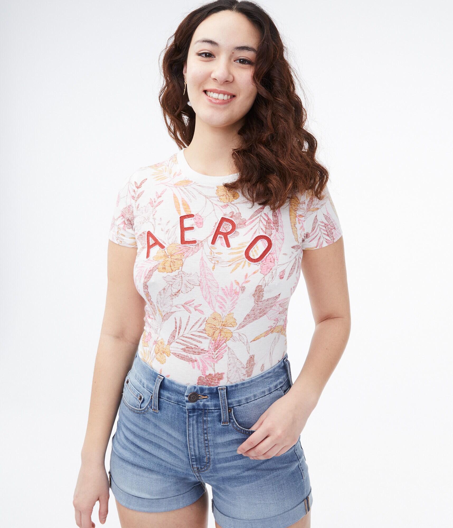 Aero Logo Floral Graphic Tee