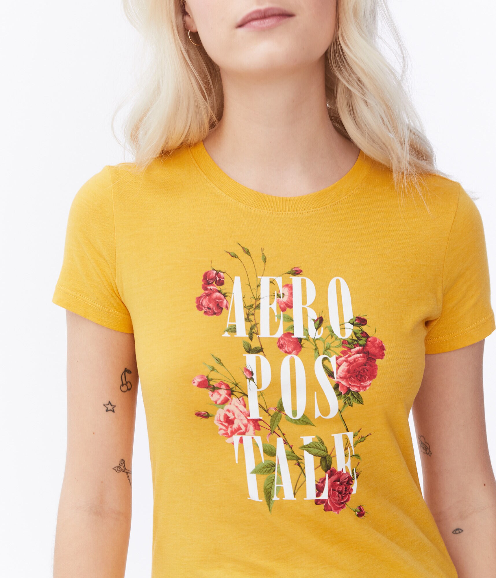 Stacked Aeropostale Floral Graphic Tee