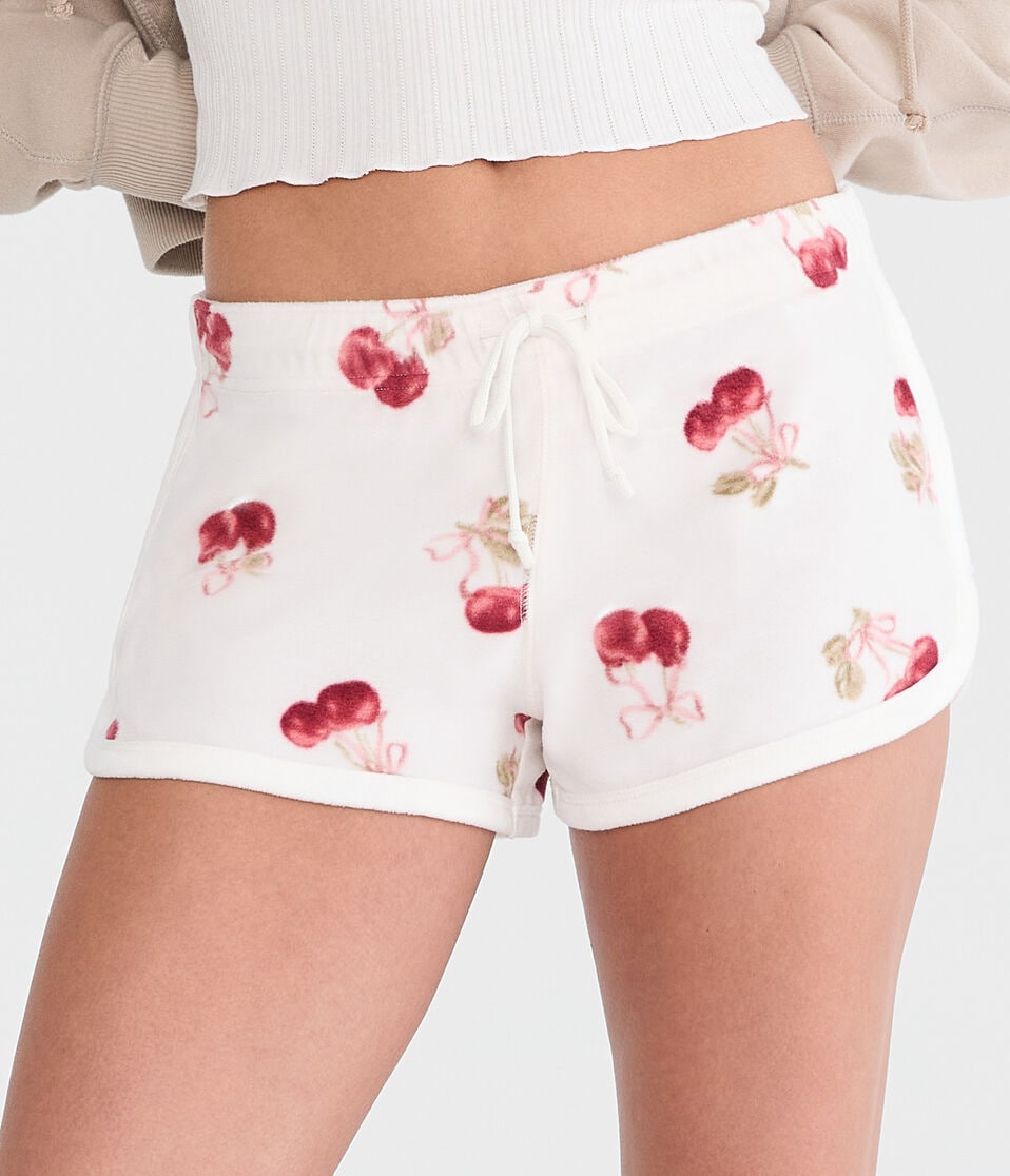 Cherries Polyfleece Sleep Shorts
