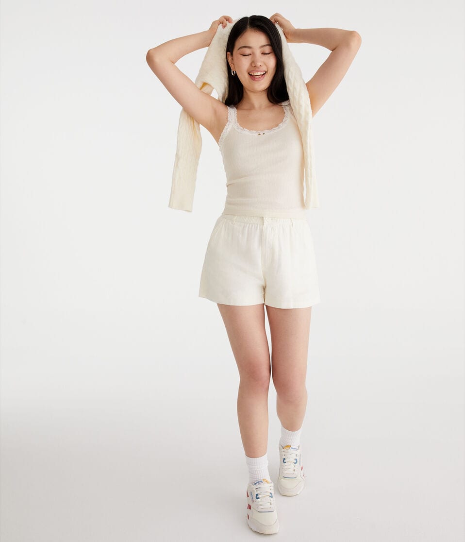 High-Rise Linen Shorts