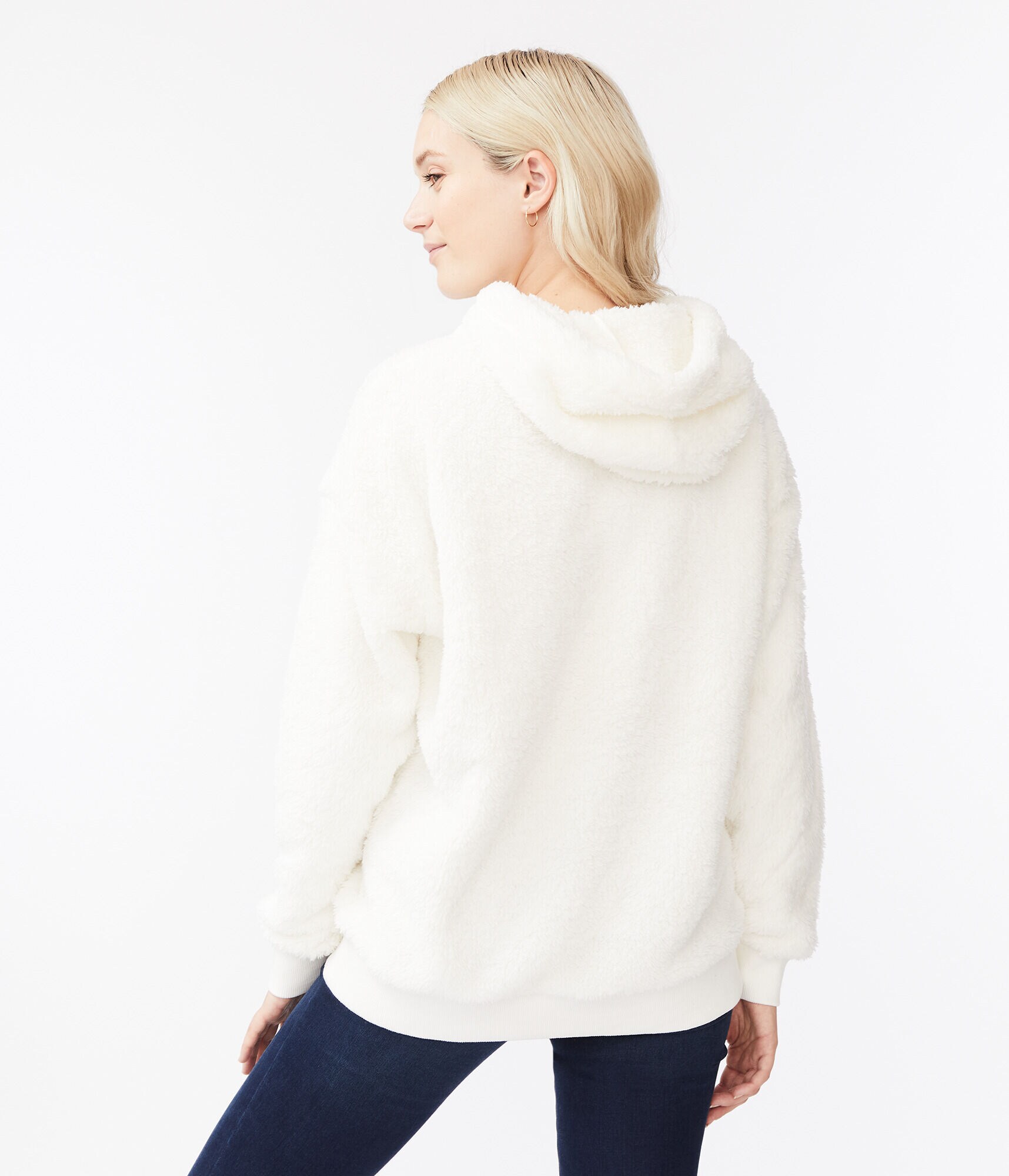 Oversized Sherpa Fleece Pullover Hoodie