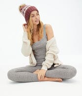 Brushed Lace-Trim Cropped Sleep Tank