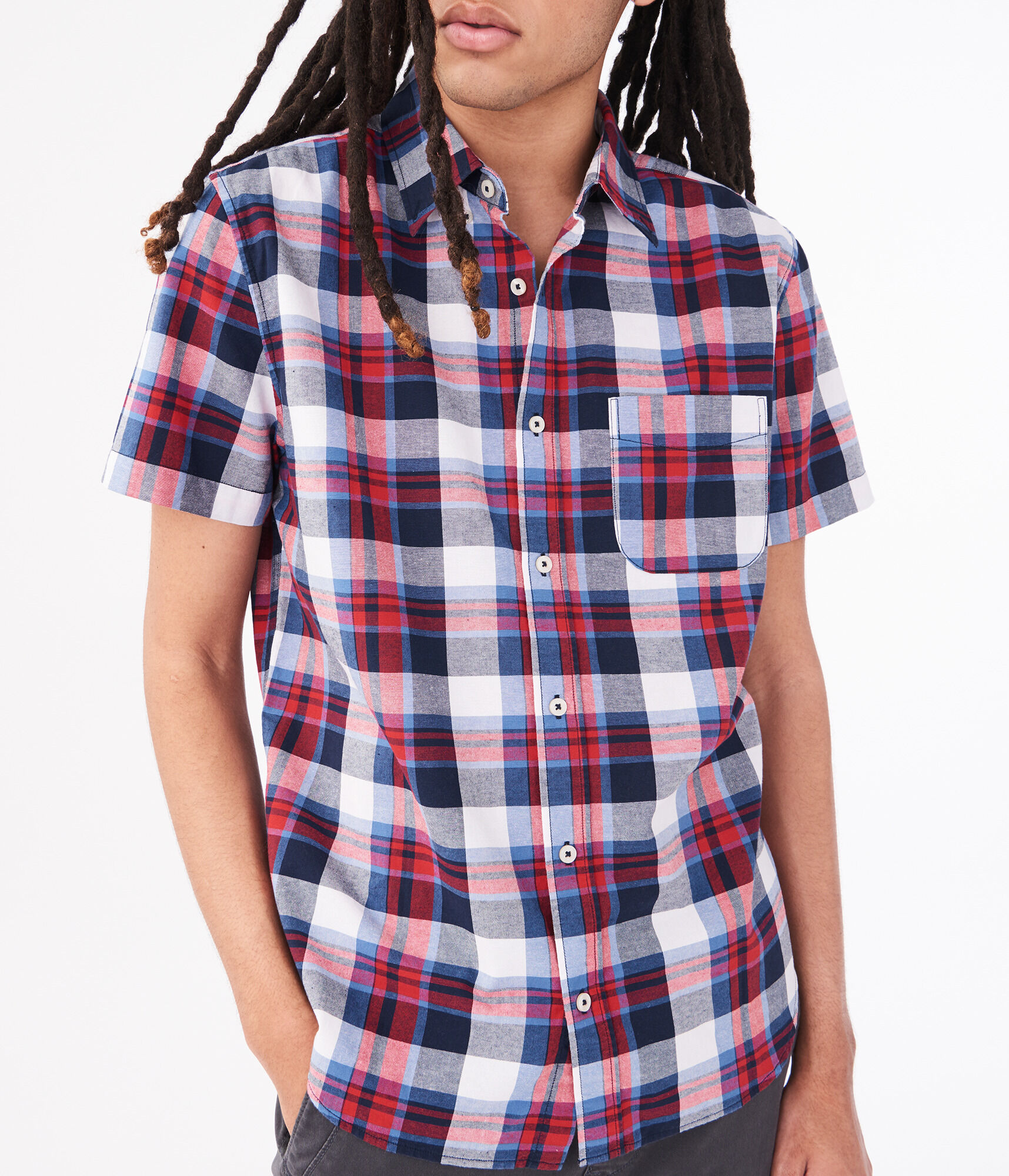 Americana Plaid Button-Down Shirt