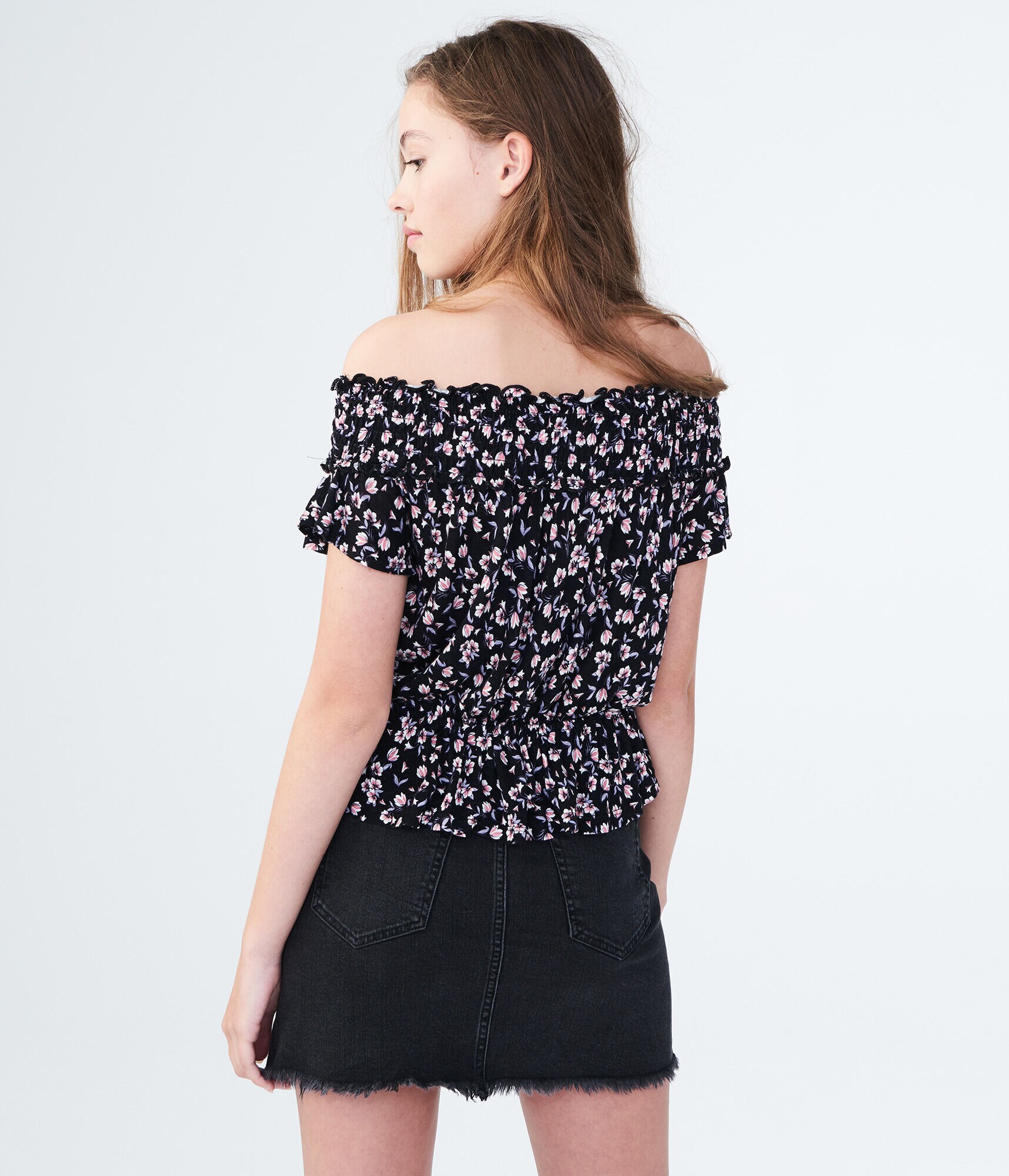 Floral Off-The Shoulder Peasant Top