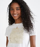 Boxed Flower Foil Graphic Tee