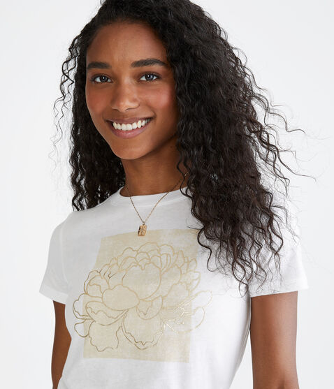 Boxed Flower Foil Graphic Tee Boxed Flower Foil Graphic Tee