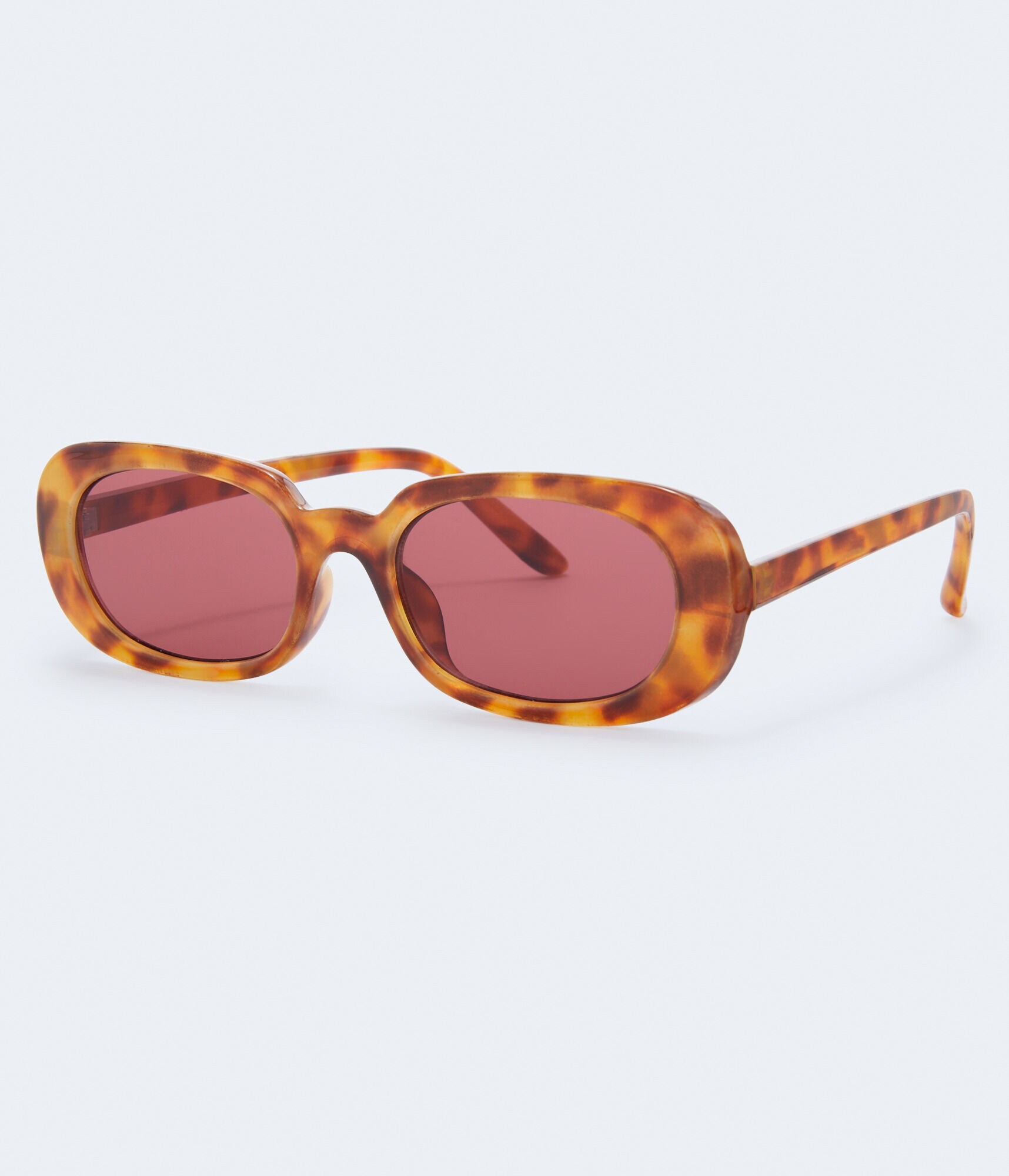 Tortoiseshell Slim Oval Sunglasses