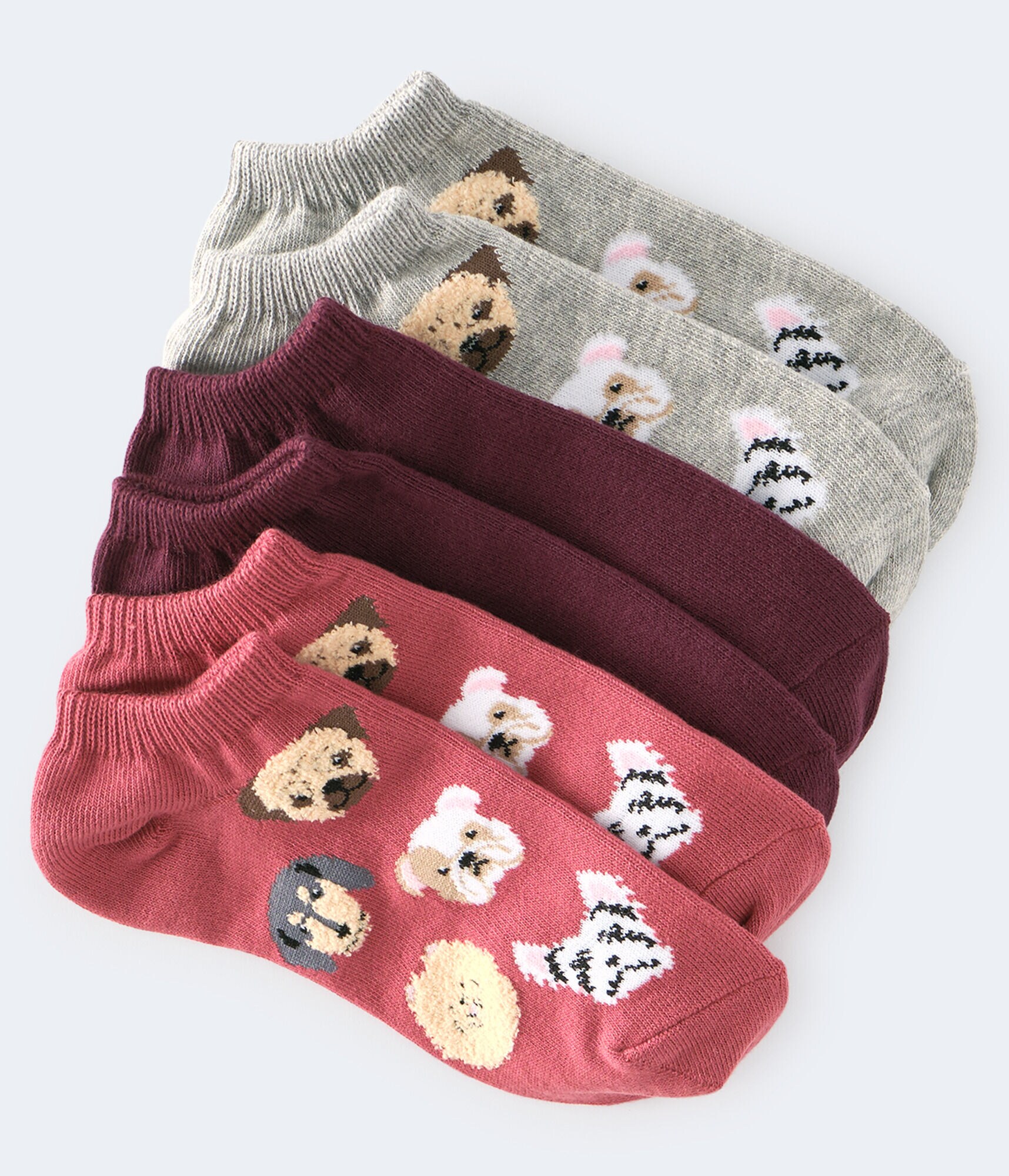 Fuzzy Dogs Ankle Sock 3Pack