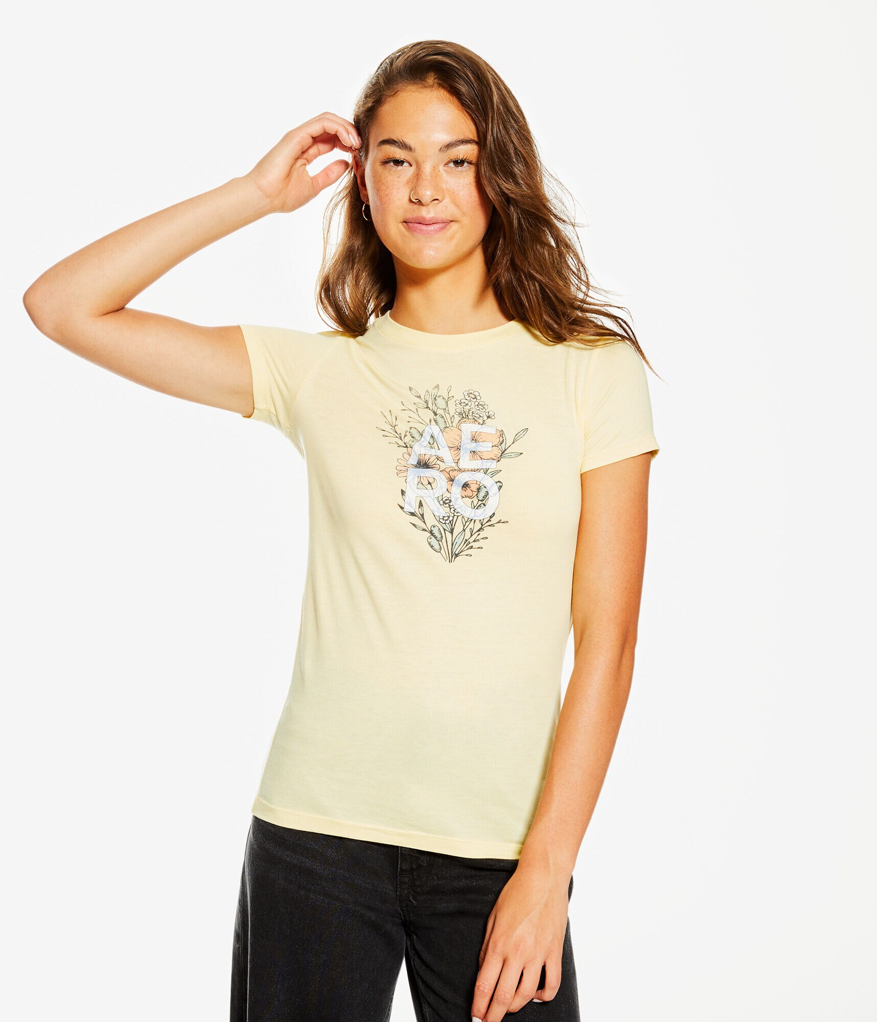 Stacked Aero Floral Graphic Tee