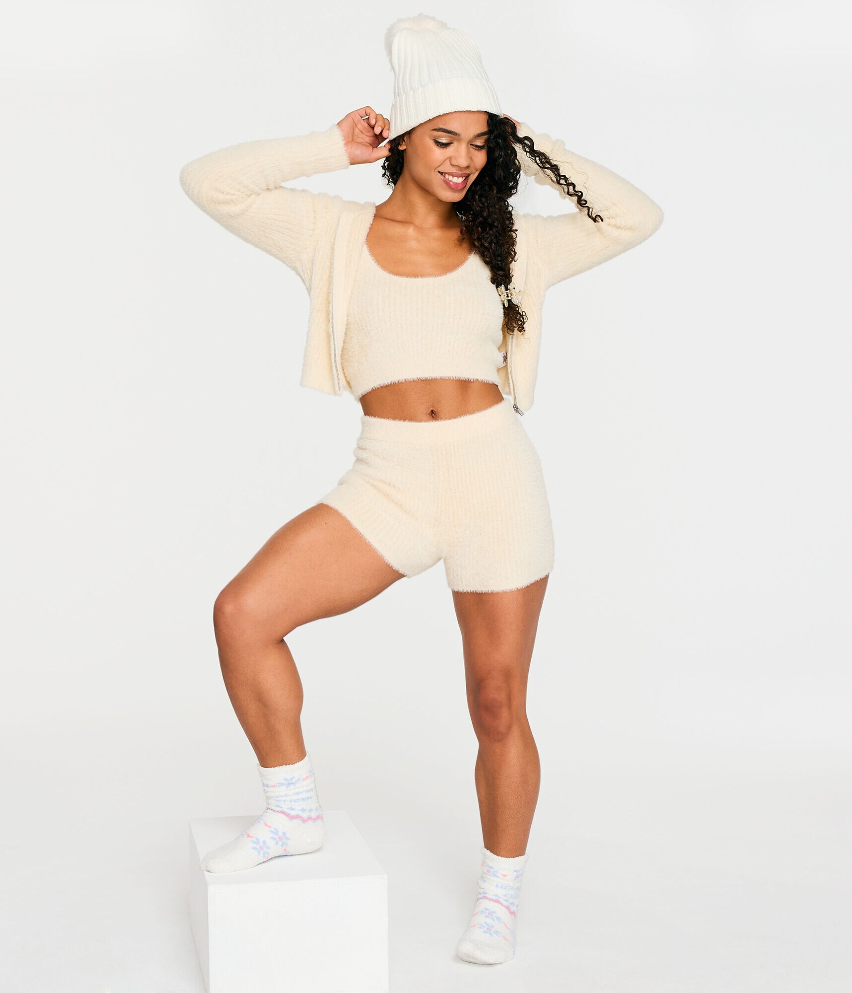 Fuzzy High-Rise Lounge Shorts