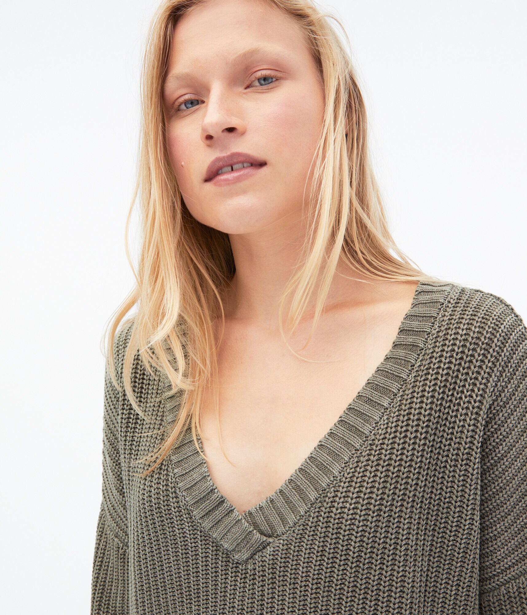 Washed V-Neck Sweater