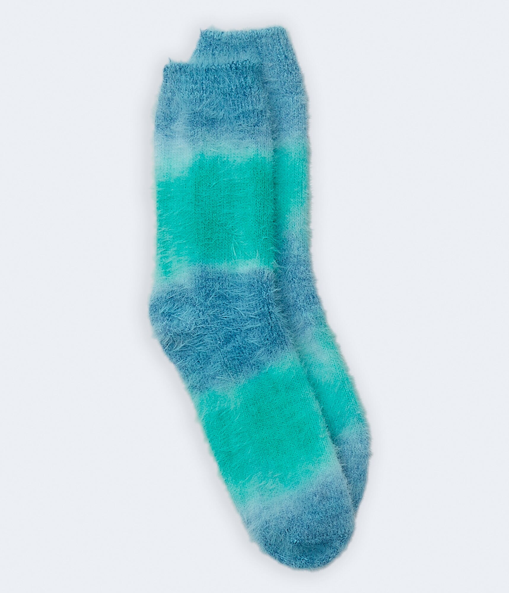 Ombr&eacute; Eyelash Yarn Crew Socks