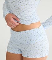 Long Sleeve Floral Ribbed Sleep Top