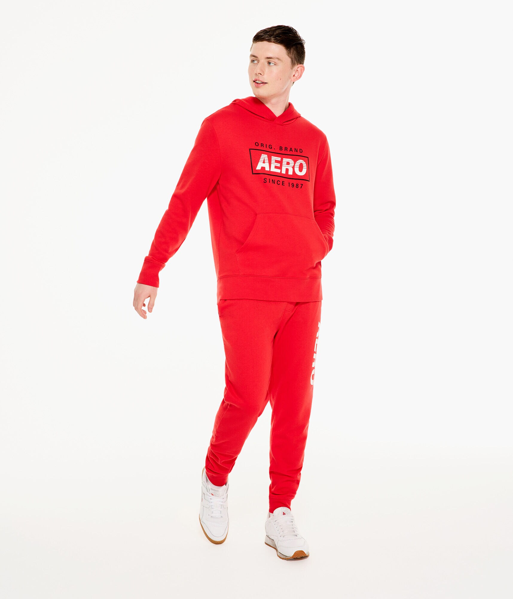 Aero Original Brand Box Logo Pullover Hoodie