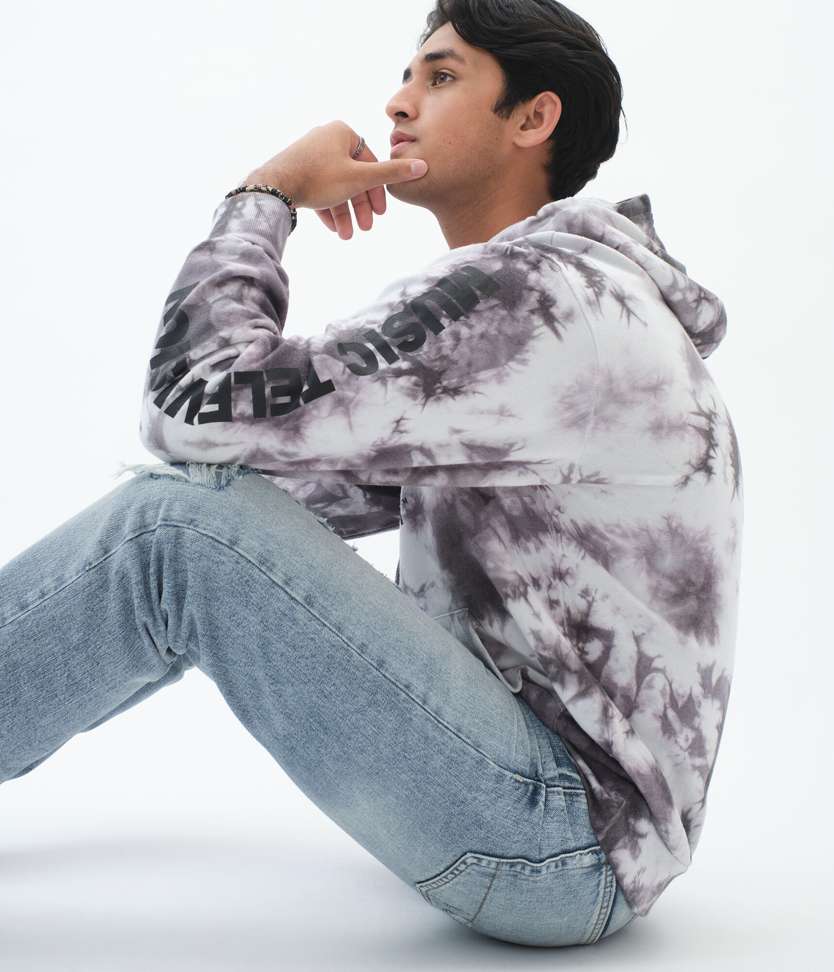 MTV Logo Tie-Dye Pullover Hoodie