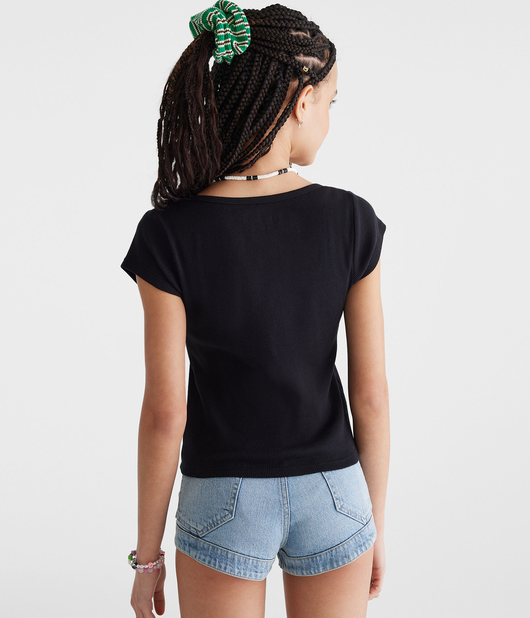 Seriously Soft Scoop-Neck Button-Front Tee