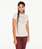 Aeropostale 1987 Circle Glitter Graphic Tee
