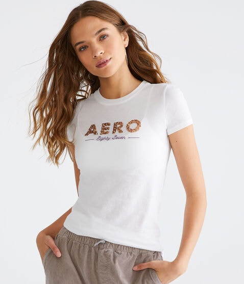 Aero Eighty Seven Sequin Graphic Tee