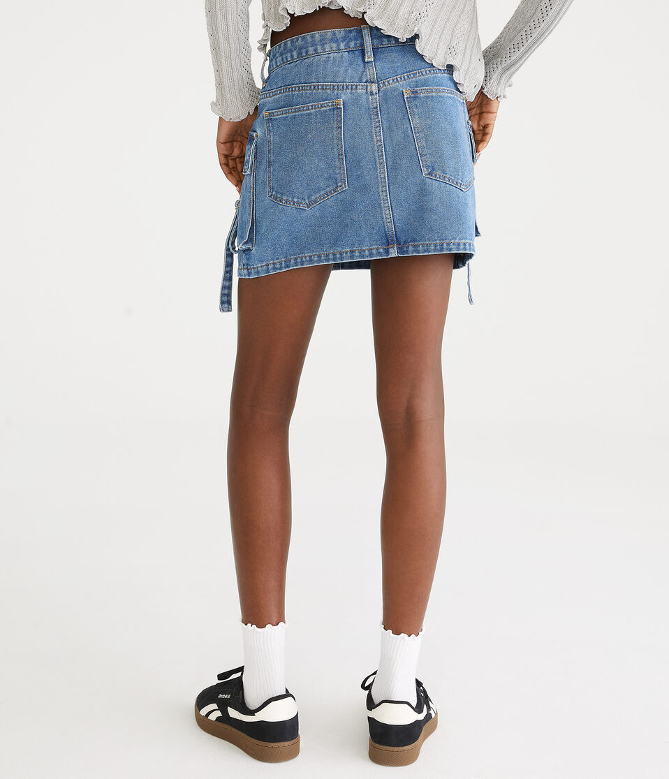Denim Cargo Mini Skirt