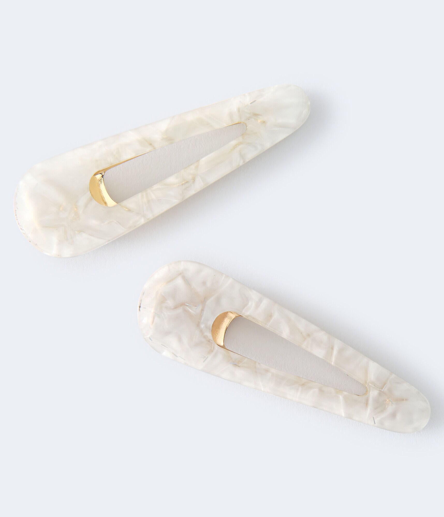 Metallic Marbleized Resin Hair Clip 2-Pack