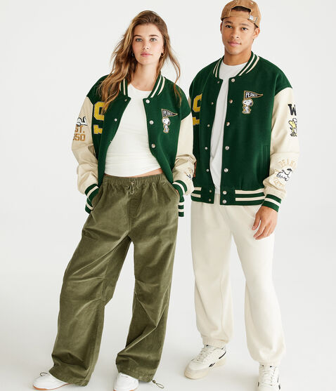 Peanuts® | Aéropostale Snoopy Varsity Bomber Jacket Peanuts® | Aéropostale Snoopy Varsity Bomber Jacket