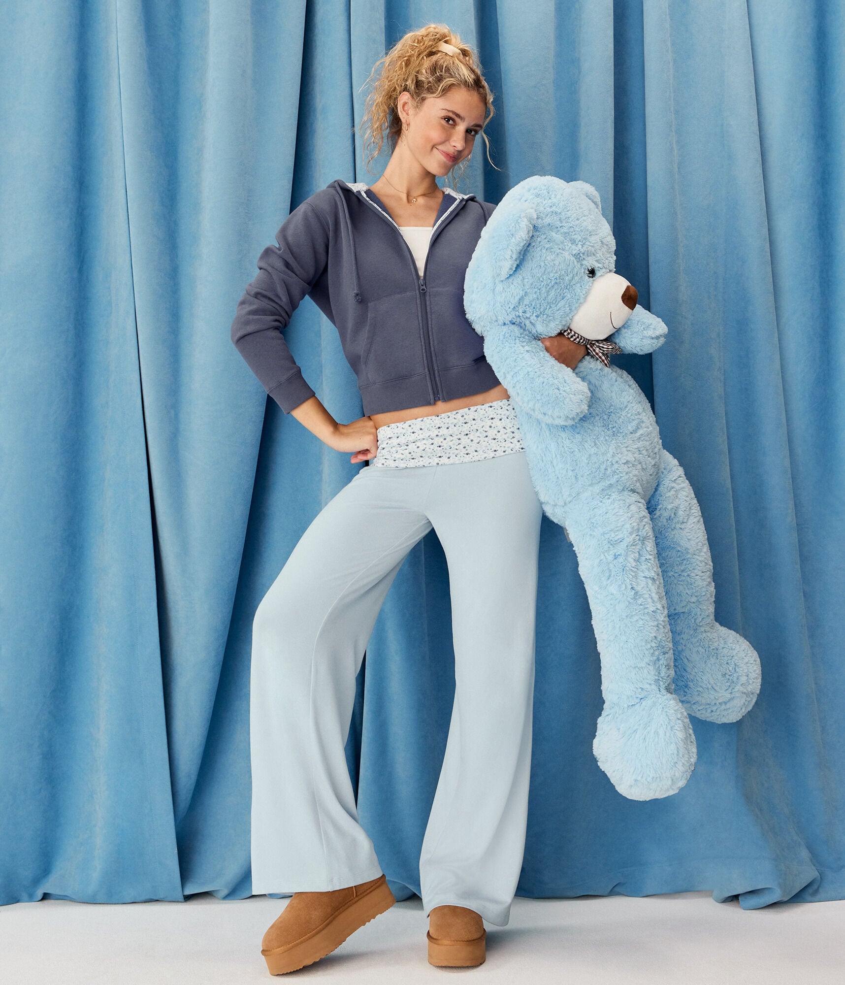 Demetra for Aero Floral Fold-Over Sleep Pants