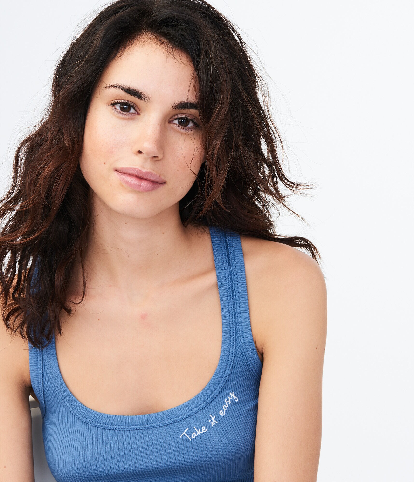 LLD Take It Easy Ribbed Racerback Tank