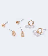 Rhinestone Stud Earring 3-Pack