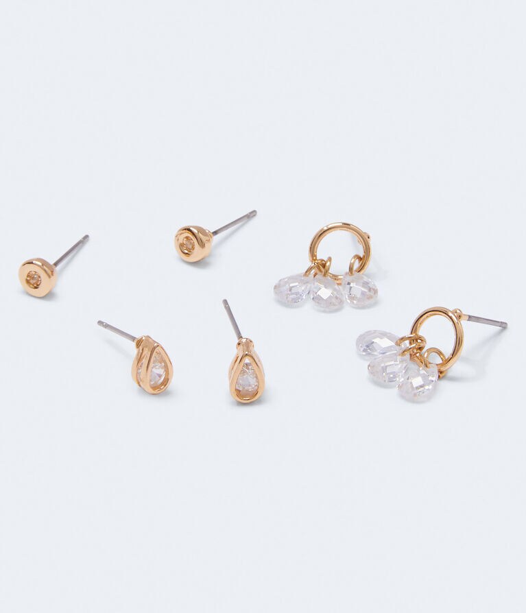 Rhinestone Stud Earring 3-Pack