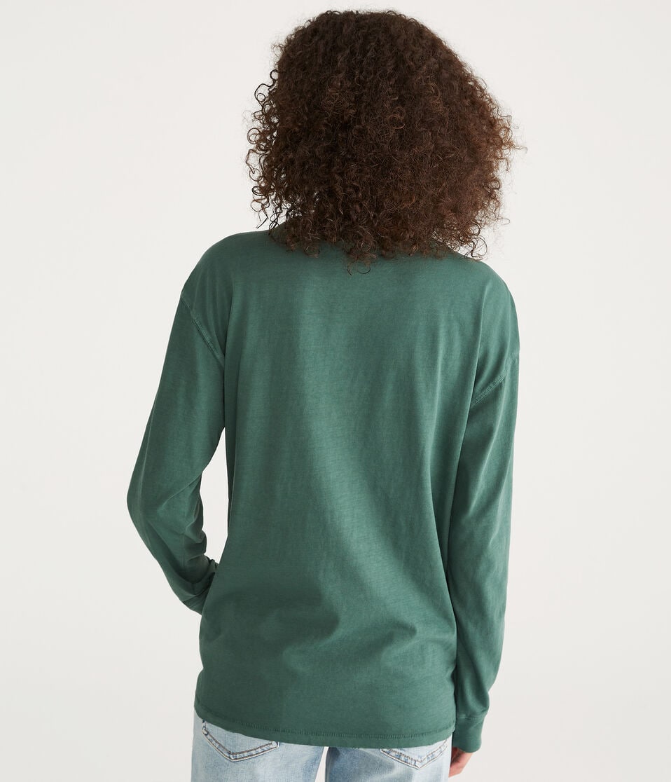 Long Sleeve Washed Loose Fit Crew Tee