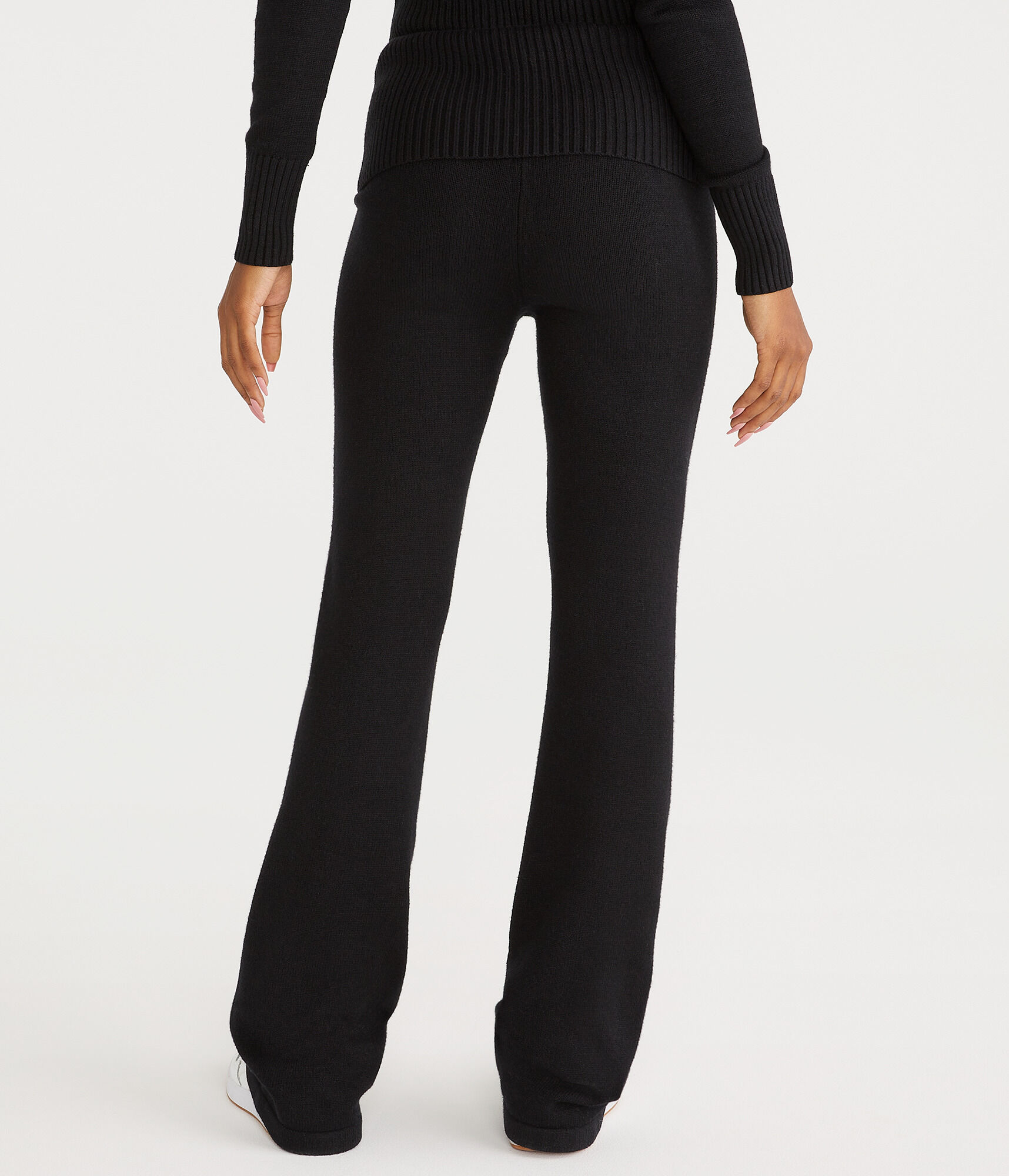 Flare Mid-Rise Fold-Over Sweater Pants