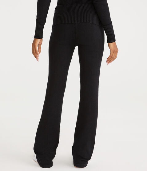 Flare Mid-Rise Fold-Over Sweater Pants Flare Mid-Rise Fold-Over Sweater Pants