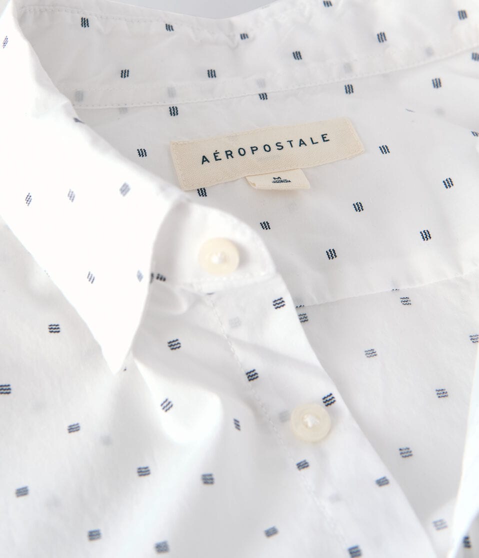 Long Sleeve Geometric Button-Down Shirt