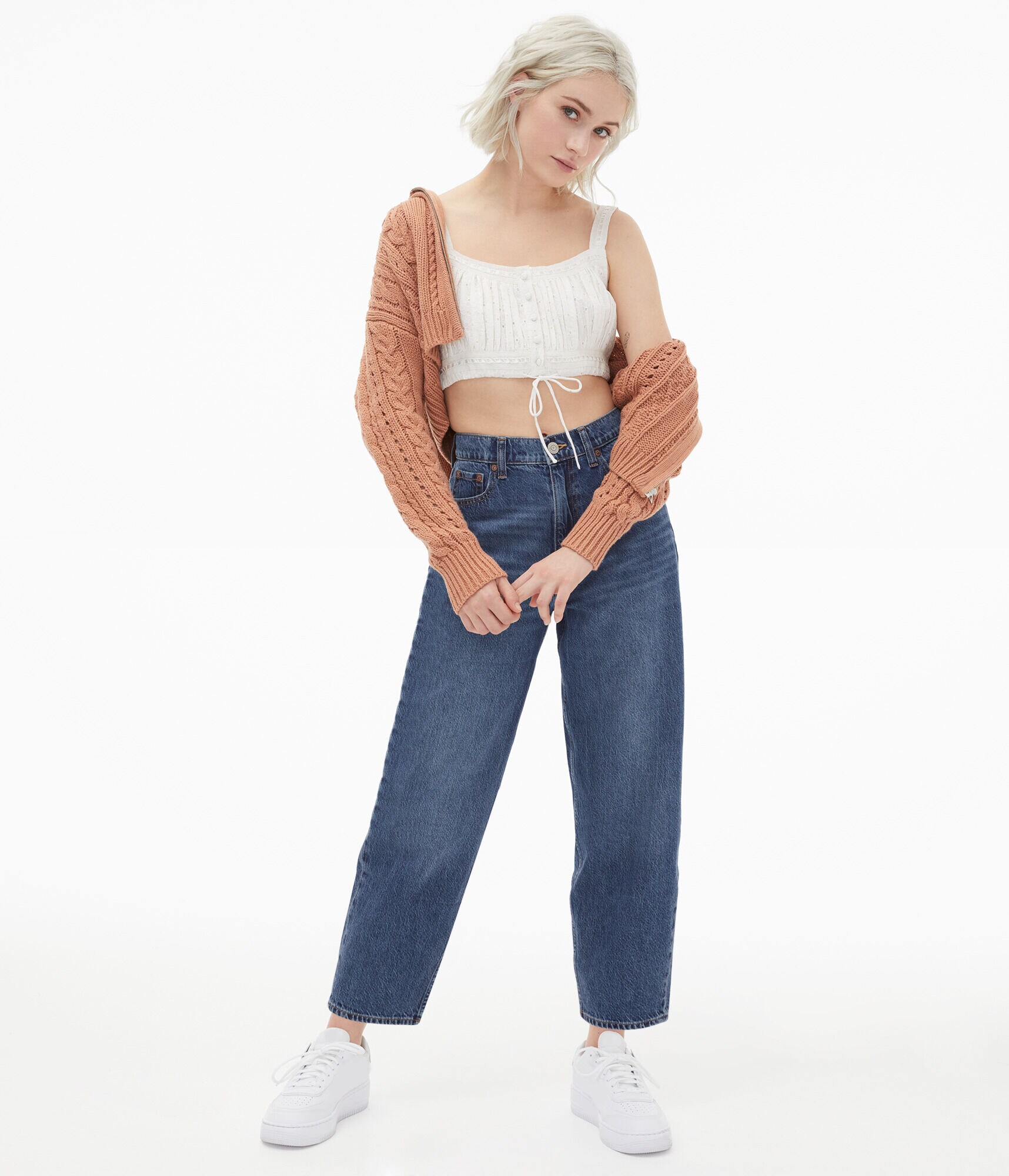 デニム・ジーパン HUECLOSET Hard Balloon Denim Pants (2colors) BNE59 ZW COLLECTION BALLOON DENIM PANTS - Blue | ZARA United States