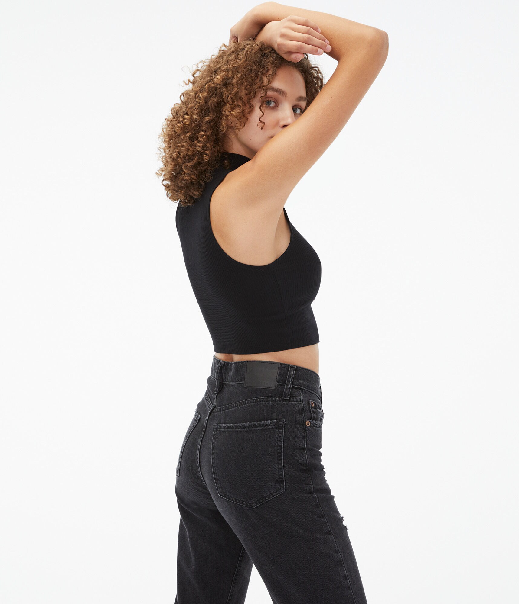 Seriously Soft Ribbed Mock-Neck Crop Top