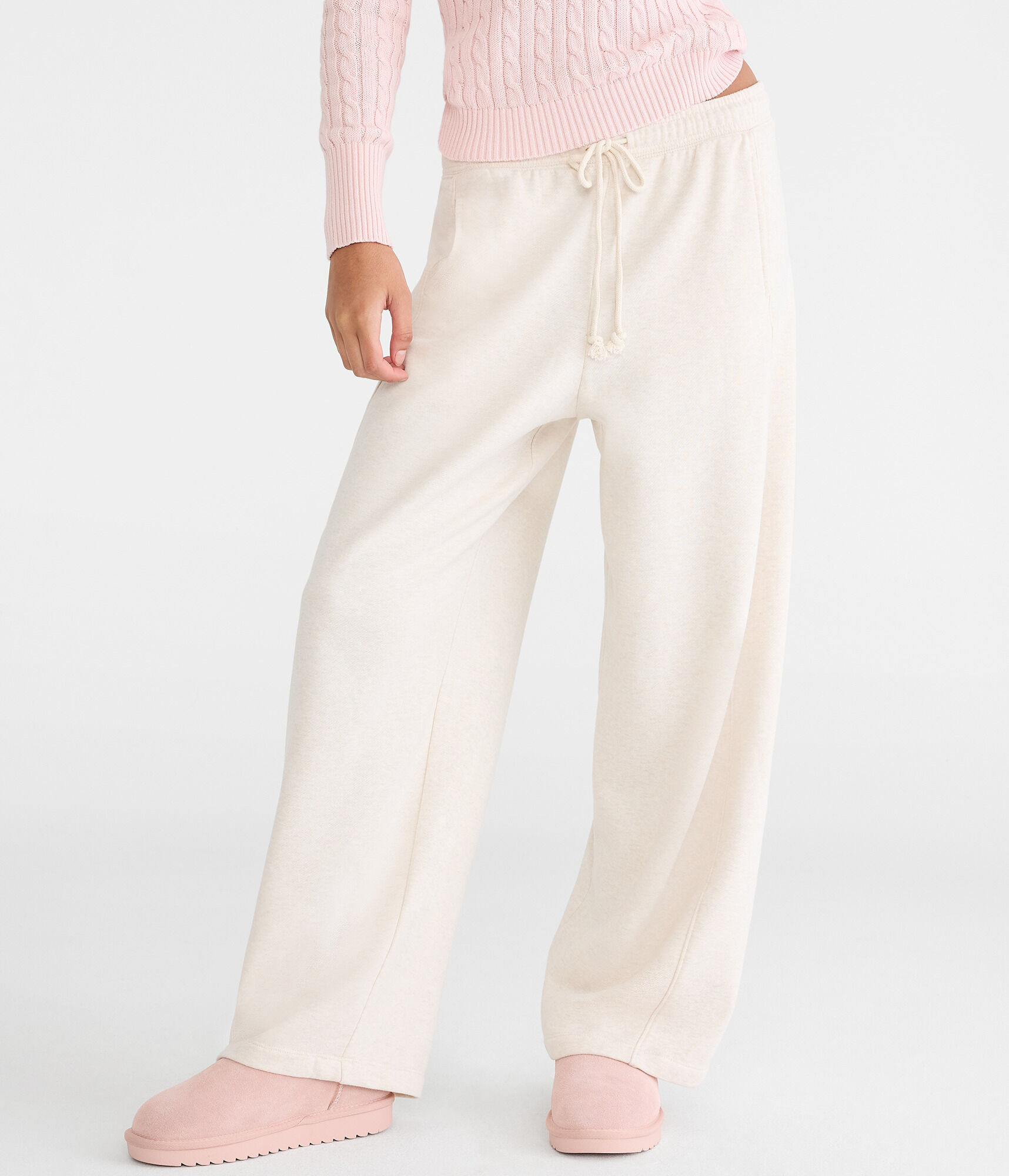 Cloud Soft Hearts Barrel Leg Sweatpants
