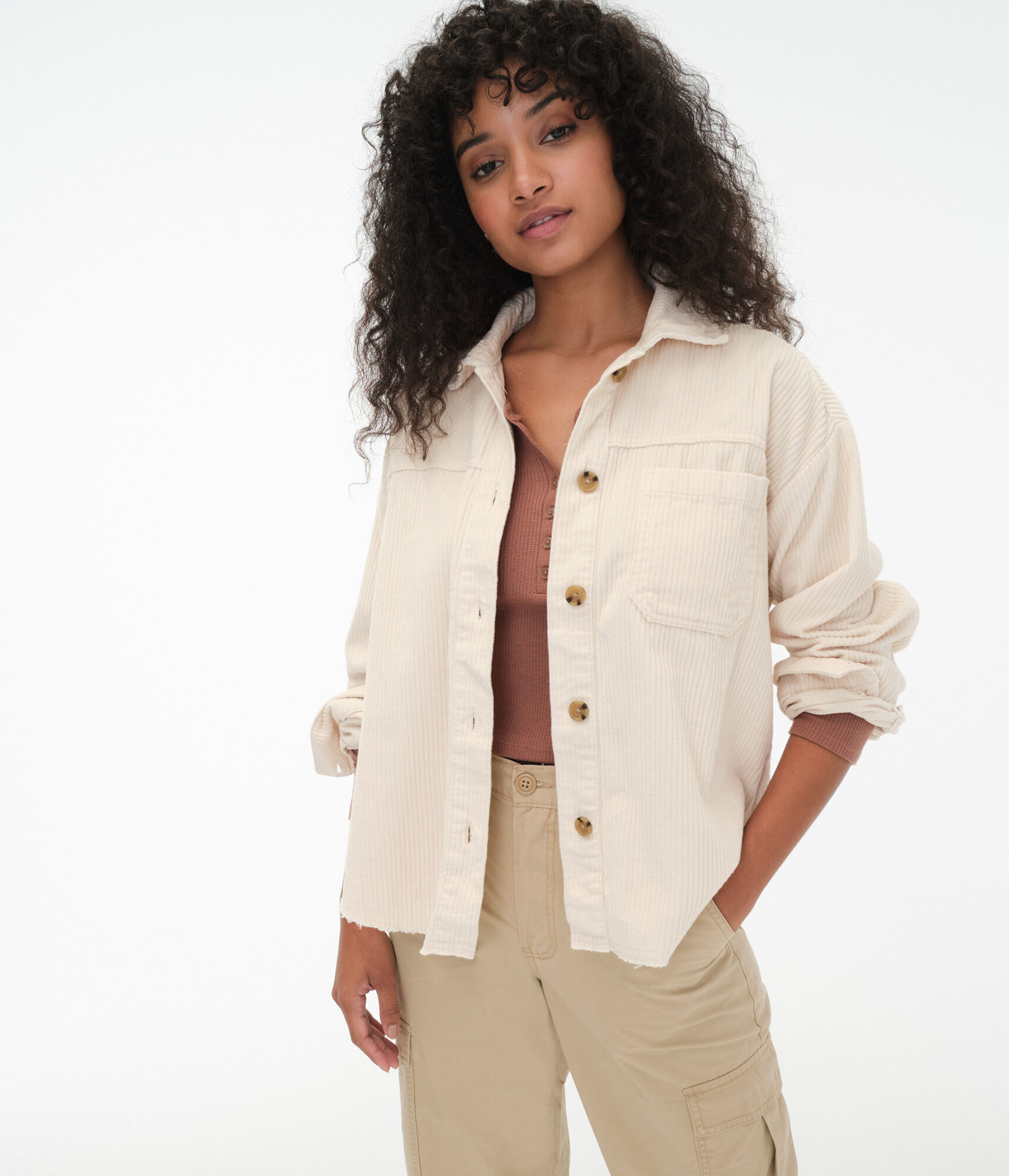 corduroy long sleeve button up