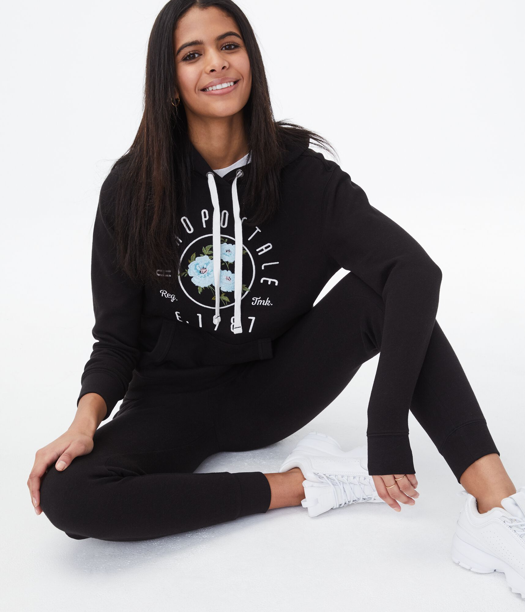 Floral Circle Logo Pullover Hoodie
