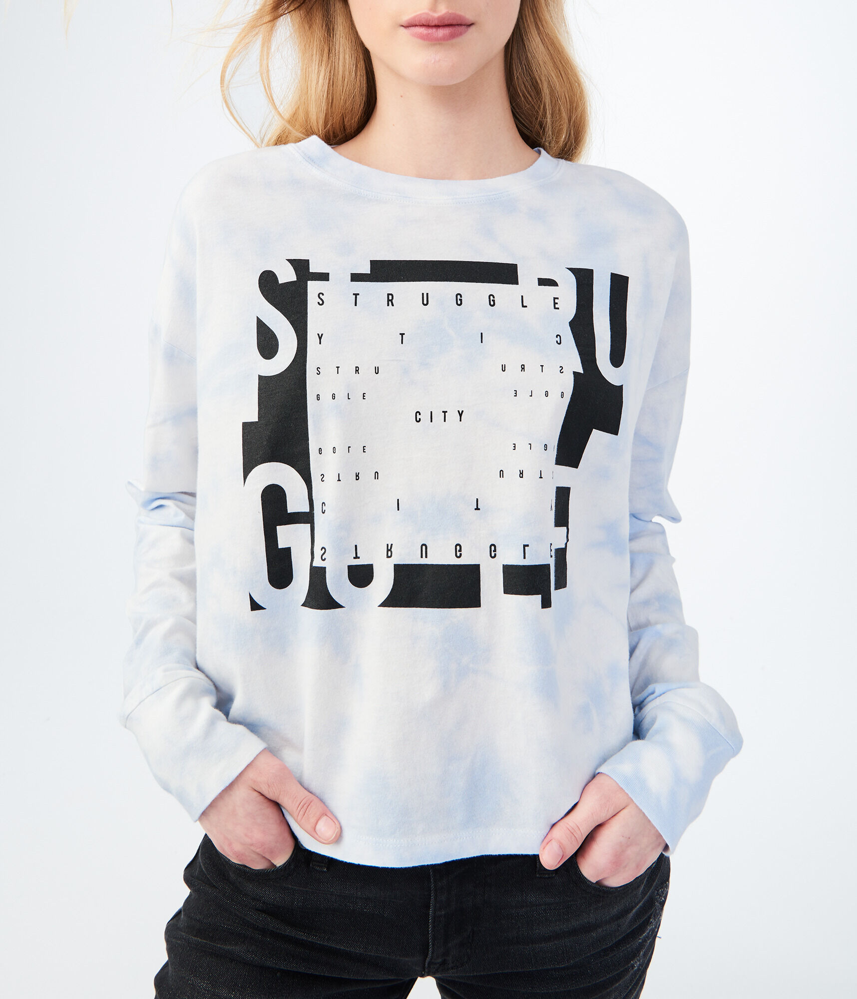 Long Sleeve Struggle City Tie-Dye Graphic Tee