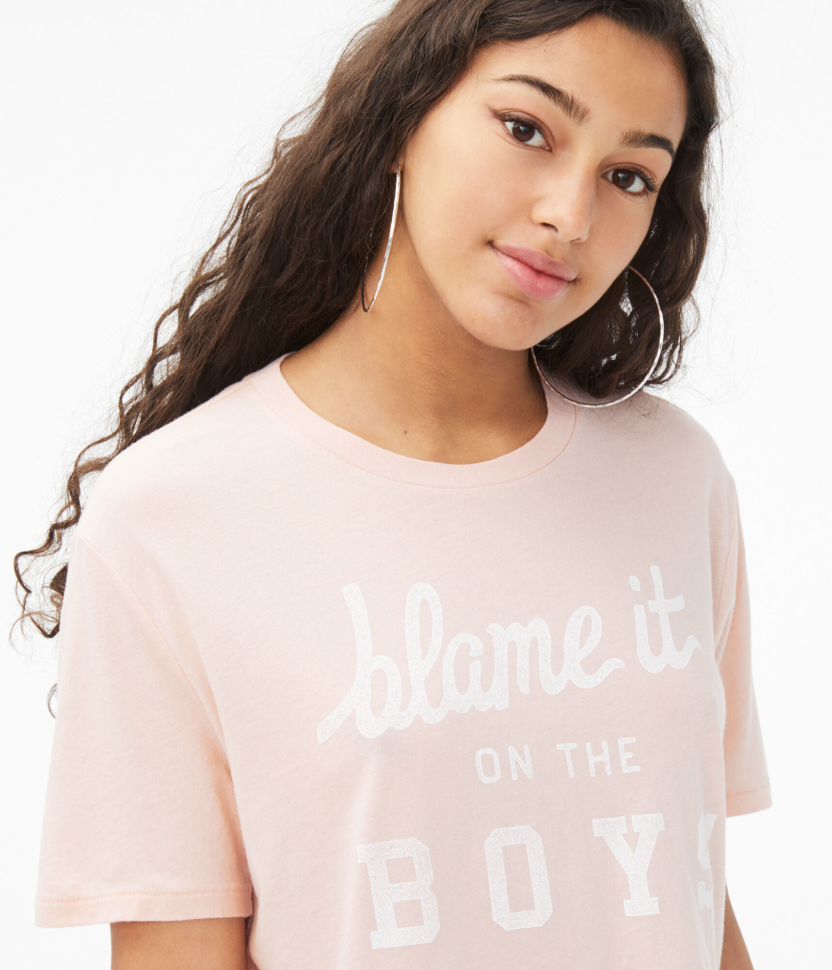 Blame It On The Boys Boxy Cropped Graphic Tee