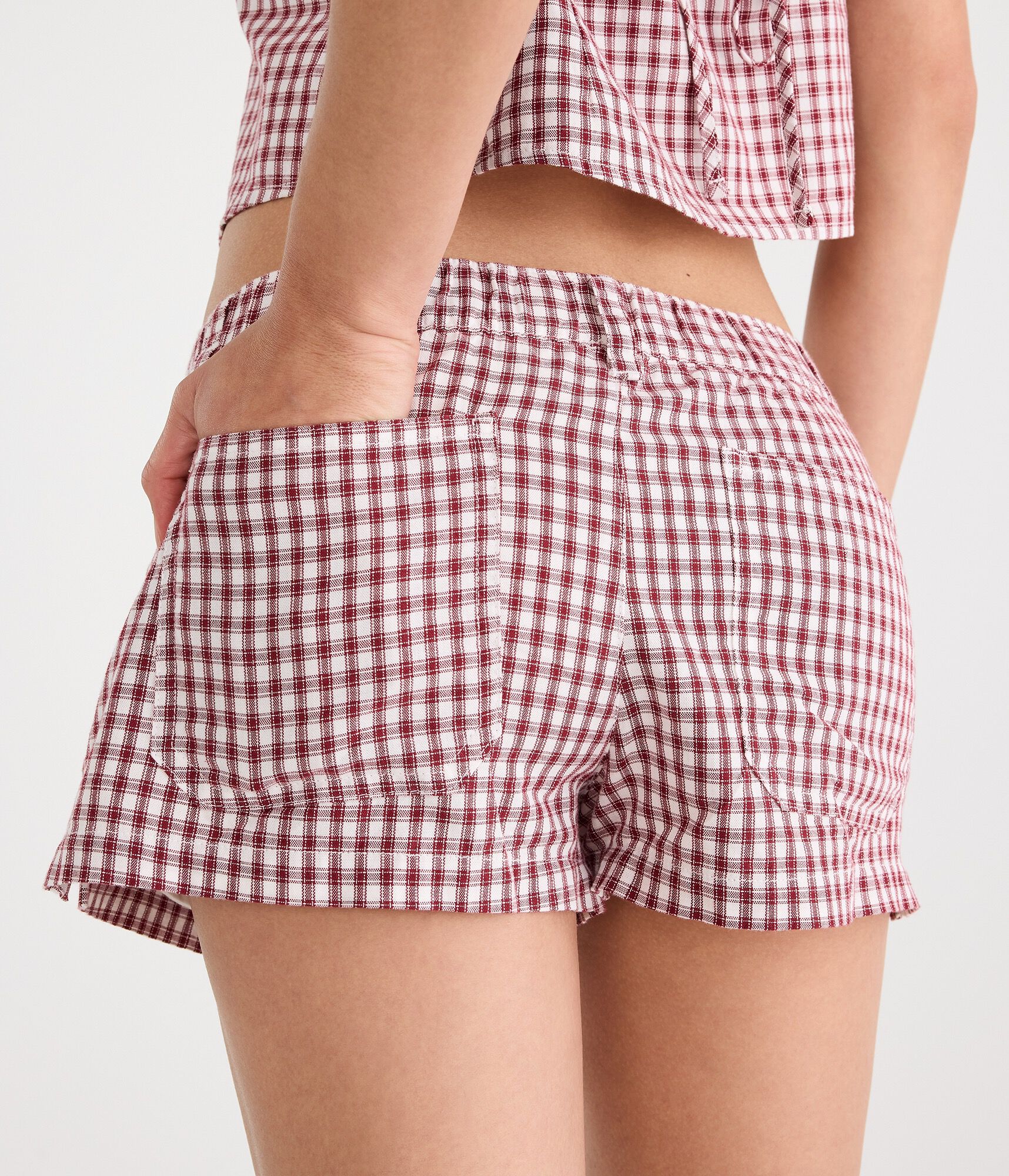 D&eacute;j&agrave; For Aero Plaid Low-Rise Shorts