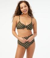 Polka Dot Tie-Front Bikini Top