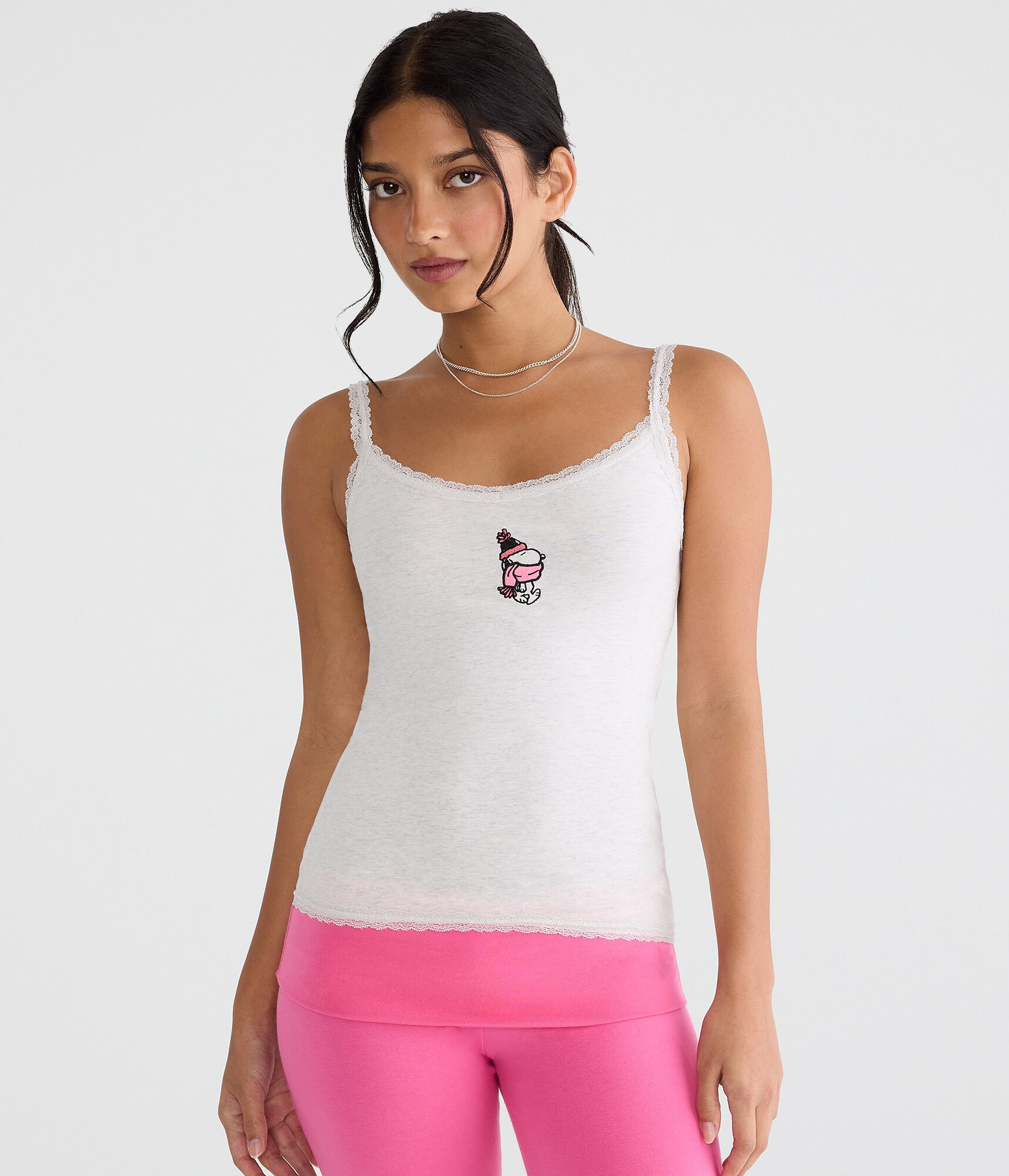 Snoopy Scarf Lace Scoop-Neck Cami